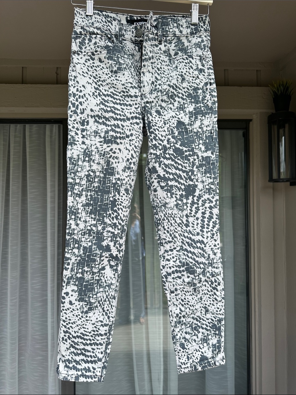 Express - Animal Print High Rise Skinny Jeans